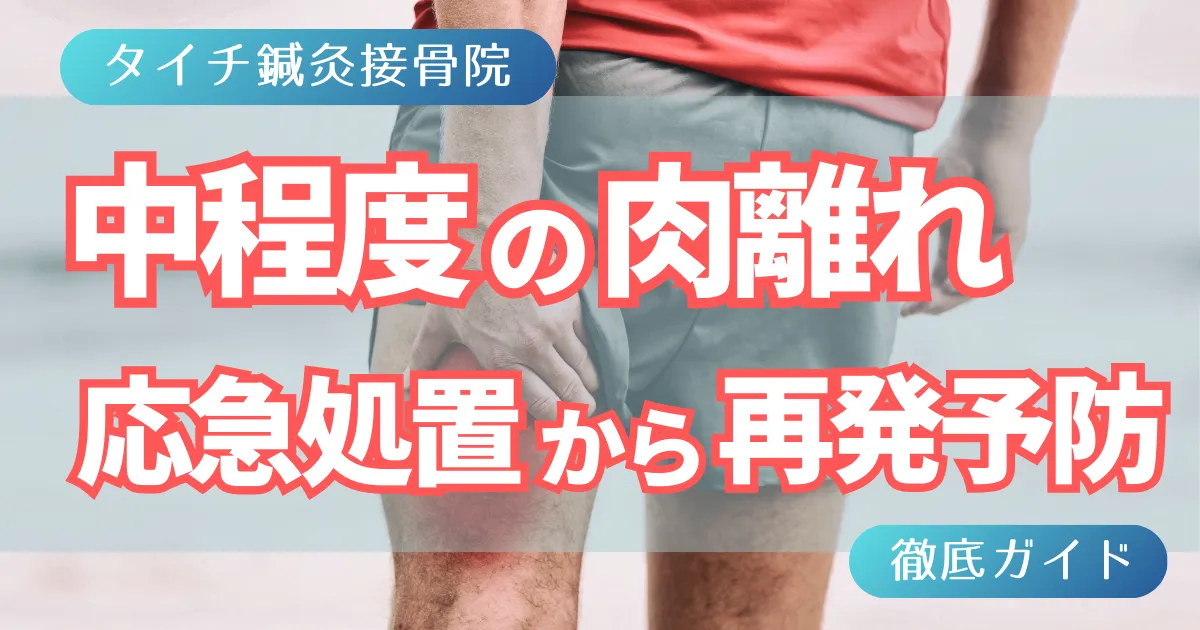 中程度の肉離れ治療ならタイチ鍼灸接骨院｜応急処置から根本改善の運動まで徹底解説